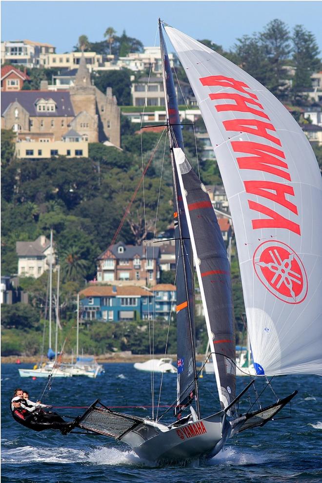 Yamaha, New Zealand’s top placing in today’s Race 3 - 2015 JJ Giltinan 18ft Skiff Championship © Frank Quealey /Australian 18 Footers League http://www.18footers.com.au